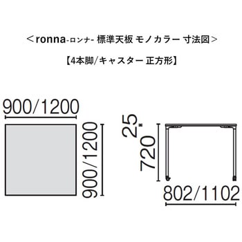 会議テーブル ロンナ モノカラー 4本脚タイプ(組立サービス付き) プラス[家具]