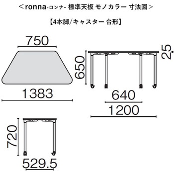 会議テーブル ロンナ モノカラー 4本脚タイプ(組立サービス付き) プラス[家具]