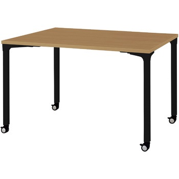 NN-1209PKR T2/BK 会議テーブル ロンナ 4本脚キャスタータイプ 長方形(組立サービス付き) プラス[家具] 19369458