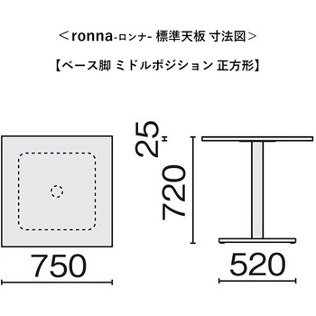 会議テーブル ロンナ ベース脚タイプ ミドルポジション(組立サービス付き) プラス[家具]