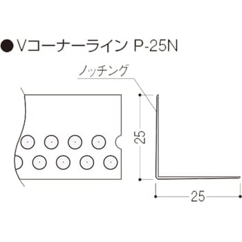 VP25N Vコーナーライン P-25N フクビ化学 長さ2.5m 1箱(100個