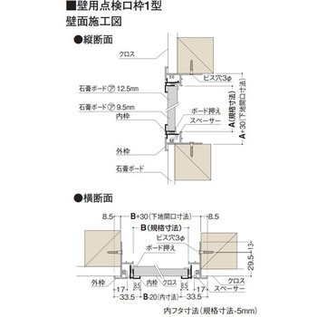 K1W2525 壁用点検口枠 1型 1箱(10台) フクビ化学 【通販サイトMonotaRO】