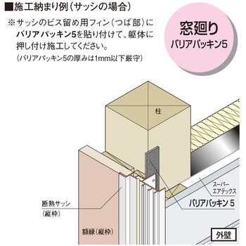 BRP5 バリアパッキン5 フクビ化学 長さ10m幅30mm 1箱(8個) BRP5