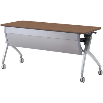 会議テーブル ルアルコ 幕板付・配線口なし・棚板付(組立サービスなし) プラス[家具]