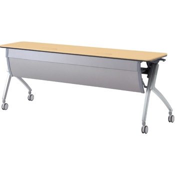 会議テーブル ルアルコ 幕板付・配線口付・棚板付(組立サービスなし) プラス[家具]