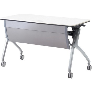 会議テーブル ルアルコ 幕板付・配線口付・棚板付(組立サービスなし) プラス[家具]