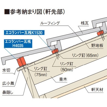 エコランバー瓦桟 H4035 フクビ化学