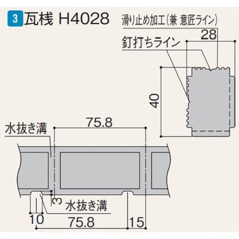 ELHR3 エコランバー瓦桟 H4028 フクビ化学 1箱(8個) ELHR3 - 【通販