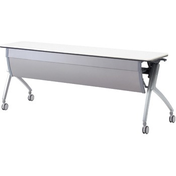 会議テーブル ルアルコ 幕板付・配線口なし・棚板付(組立サービスなし) プラス[家具]