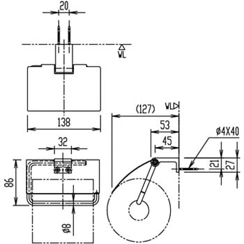 紙巻器(TJシリーズ) LIXIL(INAX) ペーパーホルダー 【通販モノタロウ】