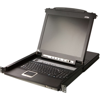 15ポート PS/2-USB VGA LCD KVMドロワー(デイジーチェーンポート搭載、16:9ワイド画面対応) ATEN