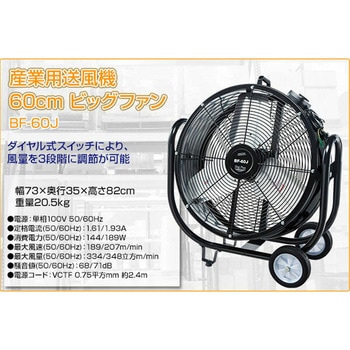 工場扇 産業用送風機 60cm ビッグファン キャスター付き ナカトミ