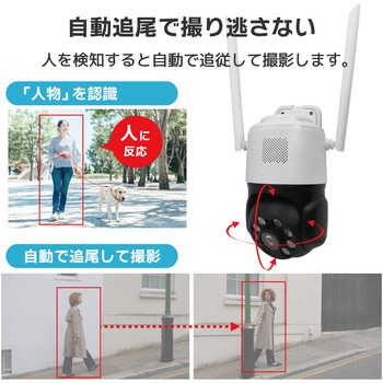 AI人検知・追尾機能付き360万画素ワイヤレスドーム型PTZ防犯カメラ(約4Mピクセル) ブロードウォッチ