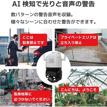 AI人検知・追尾機能付き360万画素ワイヤレスドーム型PTZ防犯カメラ(約4Mピクセル) ブロードウォッチ