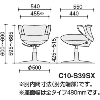 チェアー ピコラリビナ 患者用イス 円盤脚 ミニバック レザー(配送・組立サービス付き) コクヨ