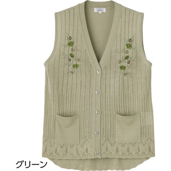 821684 ニットワンタッチテープV首ベスト 愛情介護