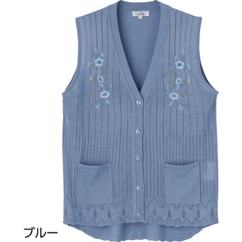 821684 ニットワンタッチテープV首ベスト 愛情介護