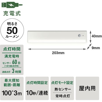 充電式うすうす熱センサーライト ムサシ