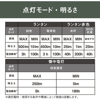充電式ランタンプラス懐中電灯 ムサシ