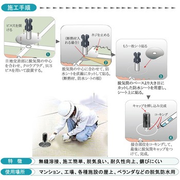 一般防水用 脱気筒 丸形 孫悟空ドレン