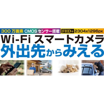 スマートカメラ 防水/首振/高輝度 カシムラ