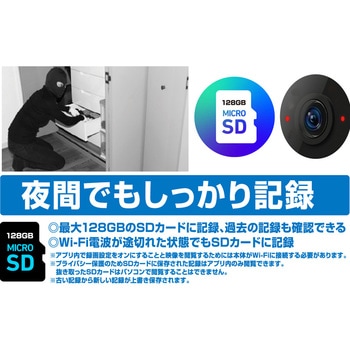 KJ-189 スマートカメラ 防水/どこでも設置 カシムラ 屋内外用 最大消費 