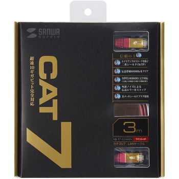 KB-T7-03WRN �J�e�S��7LAN�P�[�u�� �T�����T�v���C �ܐ܂�h�~�� �Z�R�l�N�^ 2�d�V�[���h 19558175