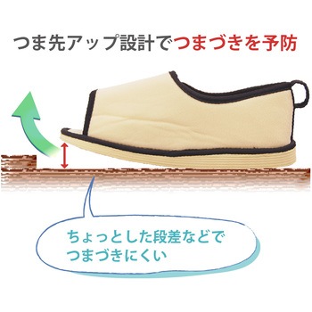 転倒予防シューズ つま先なし 竹虎