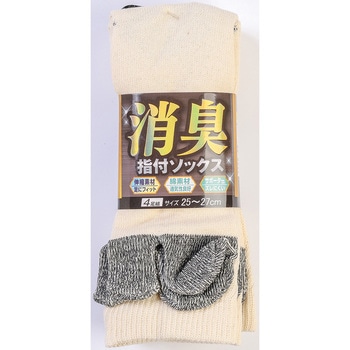 「消臭」のびのび指付靴下4足組キナリ - ハヤシ[靴下]