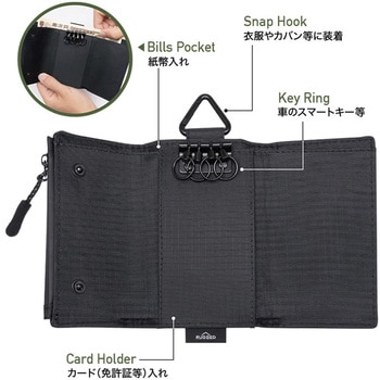 RUGGED マルチキーケースL BK 槌屋ヤック