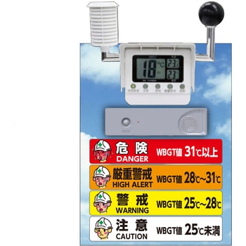 黒球付熱中症計 標識セット TALKUN付 トークン付 グリーンクロス