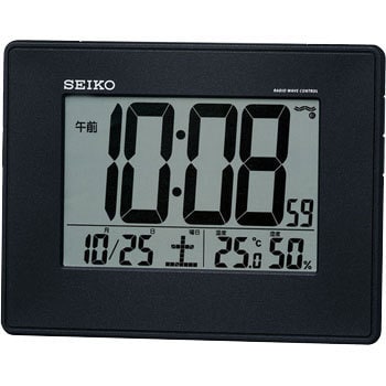 【美品】 SEIKO セイコー 電波 目覚まし時計 置時計 デジタル