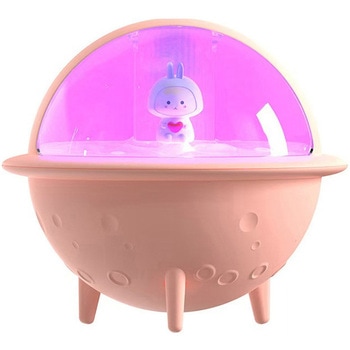 スペースキャラ ライト付き卓上加湿器ピンクJS113 CRECOTE