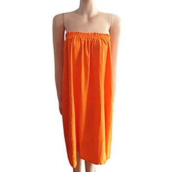 エステガウン バスローブ ゴムタイプ ボディタオル 部屋着 サウナ リラクゼーション オレンジ HANA