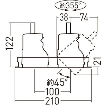 天井埋込型  ユニバーサルダウンライト システムライト J12V50形(35W)器具相当 配光調整機能付 2灯用 調光タイプ(ライコン別売)  TOLSO(トルソー) LiBecoM(リベコム) 12Vミニハロゲン電球50形1灯器具相当 Panasonic(パナソニック)