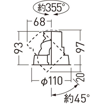 天井埋込型  ユニバーサルダウンライト J12V75形(50W)器具相当 配光調整機能付 浅型10H 調光タイプ(ライコン別売) TOLSO(トルソー) LiBecoM(リベコム) 12Vミニハロゲン電球75形1灯器具相当 Panasonic(パナソニック)