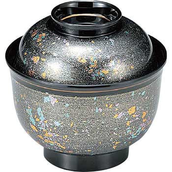 美里吸椀(銀箔ちらし) 若泉漆器