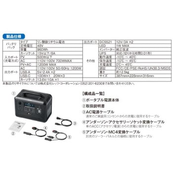 ポータブル蓄電装置 蓄発くん2 無停電電源装置、大容量 レッツコーポレーション