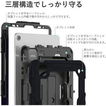 iPad 専用 耐衝撃ケース と 反射防止 保護フィルム セット ipad 11/10/9/8/7 ipad Air 5/4 ipad pro 6/5/4 メディアフューチャー