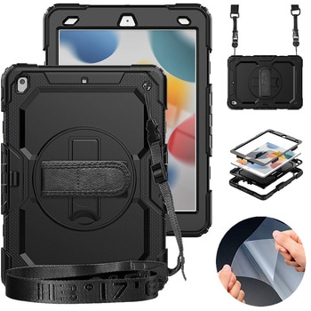 iPad 専用 耐衝撃ケース と 反射防止 保護フィルム セット ipad 11/10/9/8/7 ipad Air 5/4 ipad pro 4/3/2/1 メディアフューチャー