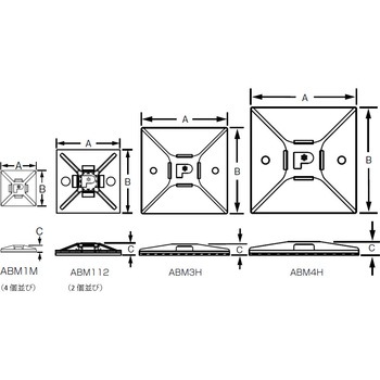 マウントベース アクリル系粘着テープ付き 白 (500個入) PANDUIT