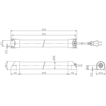 簡易防水型LEDリニアライト AC100～120V 日機