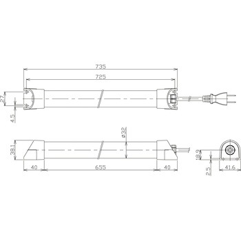 簡易防水型LEDリニアライト AC100～120V 日機