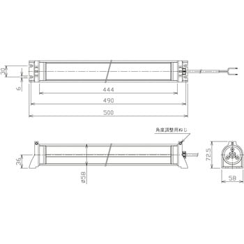 防水型LEDリニアライトAC100～240V(3mコードケーブルカバー付き) 日機