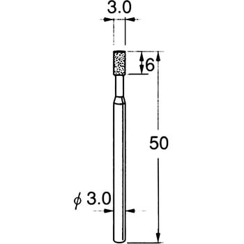 機械研削用 軸付電着ダイヤモンド砥石 リューター(日本精密機械工作)