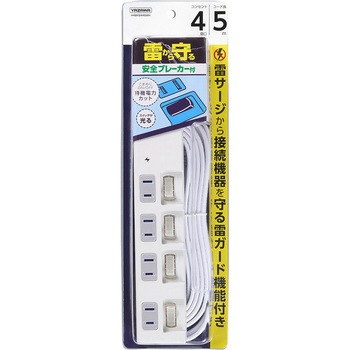 雷ガード付4個口節電タップ YAZAWA(ヤザワコーポレーション)