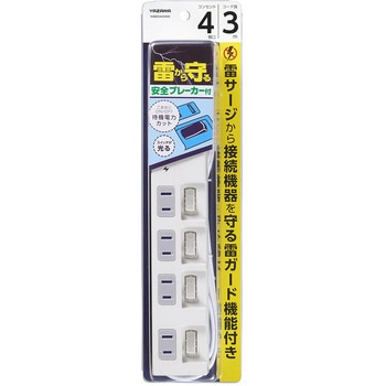 雷ガード付4個口節電タップ YAZAWA(ヤザワコーポレーション)