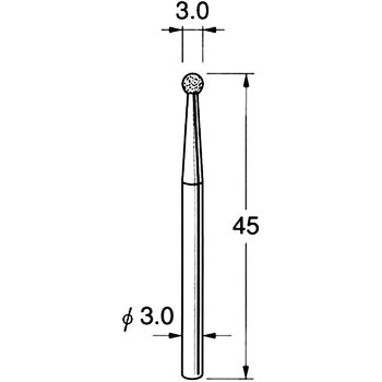軸付電着ボラゾン砥石 軸径3mm リューター(日本精密機械工作)