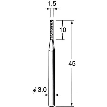 軸付電着ボラゾン砥石 軸径3mm リューター(日本精密機械工作)