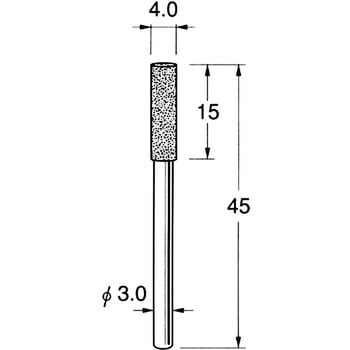 N1140 軸付電着ボラゾン砥石 軸径3mm 1本 リューター(日本精密機械工作